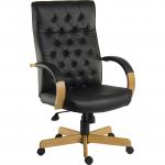 Warwick Noir Bonded Leather Faced Executive Office Chair Black - 6928 12564TK