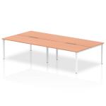 Evolve Plus 1600mm Back to Back 4 Person Desk Beech Top White Frame BE228 12597DY