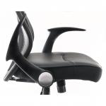 Curve Mesh Back Executive Office Chair with Soft Leather Look Seat Black - 6912 12620TK