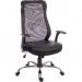 Curve Mesh Back Executive Office Chair with Soft Leather Look Seat Black - 6912 12620TK