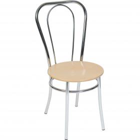 Bistro Deluxe Chair Solid Wood Seat with Chrome Frame (Each) - 6450 12704TK