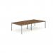 Evolve Plus 1400mm Back to Back 4 Person Desk Walnut Top Silver Frame BE252 12730DY