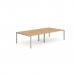 Evolve Plus 1400mm Back to Back 4 Person Desk Beech Top Silver Frame BE253 12734DY