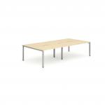 Evolve Plus 1400mm Back to Back 4 Person Desk Maple Top Silver Frame BE254 12737DY