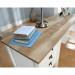 Shaker Style Home Office L-Shaped Desk White with Oak Desktop - 5428225 12739TK