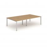 Evolve Plus 1400mm Back to Back 4 Person Desk Oak Top Silver Frame BE255 12744DY