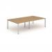 Evolve Plus 1400mm Back to Back 4 Person Desk Oak Top Silver Frame BE255 12744DY
