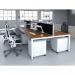 Evolve Plus 1600mm Back to Back 6 Person Desk Walnut Top White Frame BE267 12793DY