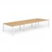 Evolve Plus 1400mm Back to Back 6 Person Desk Beech Top White Frame BE273 12814DY