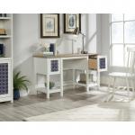 Mediterranean Shaker Style Home Office Desk White with Lintel Oak Finish - 5424152 12851TK