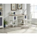 Mediterranean Shaker Style Home Office Desk White with Lintel Oak Finish - 5424152 12851TK