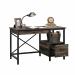 Steel Gorge Wrought Iron Style Home Office Desk Carbon Oak - 5423912 12858TK