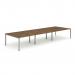 Evolve Plus 1400mm Back to Back 6 Person Desk Walnut Top Silver Frame BE292 12863DY