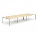 Evolve Plus 1400mm Back to Back 6 Person Desk Maple Top Silver Frame BE294 12870DY