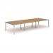 Evolve Plus 1400mm Back to Back 6 Person Desk Oak Top Silver Frame BE295 12874DY