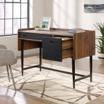 Hampstead Park Compact Home Office Desk Walnut with Black Accent Panels and Frame - 5420284 12914TK
