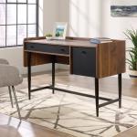 Hampstead Park Compact Home Office Desk Walnut with Black Accent Panels and Frame - 5420284 12914TK