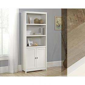 Shaker Style Bookcase with Doors White with Lintel Oak Finish - 5417593 12977TK