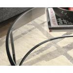 Hampstead Park Circular Coffee Table with Glass Top and Black Metal Frame - 5414970 12991TK