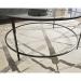 Hampstead Park Circular Coffee Table with Glass Top and Black Metal Frame - 5414970 12991TK