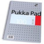 Pukka Pad Editor A4 Wirebound Card Cover Notebook Ruled 100 Pages Metallic Silver (Pack 3) - EM003 13003PK