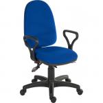 Ergo Trio Ergonomic High Back Fabric Operator Office Chair with Fixed Arms Blue - 2901BLU0288 13026TK