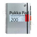 Pukka Pad Executive Metallic Project Book A4 Wirebound Ruled 200 Page Hard Back Assorted (Pack 3) 6970-MET 13031PK