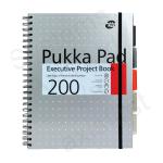 Pukka Pad Executive Metallic Project Book A4 Wirebound Ruled 200 Page Hard Back Assorted (Pack 3) 6970-MET 13031PK
