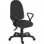 Ergo Trio Ergonomic High Back Fabric Operator Office Chair with Fixed Arms Black - 2901BLK/0288 13047TK