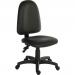 The picture shows a sleek and modern Teknik General Desk Chair in black. The chair features a high back and ergonomic design, with no armrests for a more spacious feel. Made of durable PU material, it is both functional and stylish for any office space.