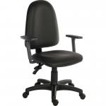 Ergo Twin High Back PU Operator Office Chair with Height Adjustable Arms Black - 2900PU-BLK/0280 13096TK