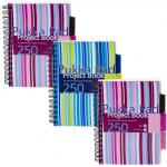 Pukka Pad A5 Wirebound Polypropylene Cover Project Book Ruled 250 Pages Assorted Stripe Colours (Pack 3) - PROBA5 13101PK