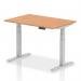 Dynamic Air 1200 x 800mm Height Adjustable Desk Oak Top Silver Leg HA01017 13140DY