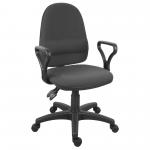 Ergo Twin High Back Fabric Operator Office Chair with Fixed Arms Black - 2900BLK/0288 13173TK