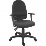 ErgoTwin Fabric Ops Chair Adj Arms BK