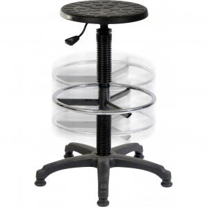 Teknik Office Polly Deluxe Draughter Polyurethane Stool Black -