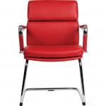 Deco Cantilever Retro Style Faux Leather Reception/Boardroom/Visitors Chair Red - 1101RD 13264TK