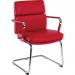 Deco Cantilever Retro Style Faux Leather ReceptionBoardroomVisitors Chair Red - 1101RD 13264TK