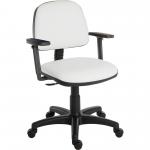 Ergo Blaster Medium Back PU Operator Office Chair with Height Adjustable Arms White - 1100PUWHI/0280 13292TK