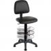 Ergo Blaster Deluxe Draughter Medium Back PU Operator Office Chair with Height Adjustable Arms Black - 1100PUBLK11640280 13313TK