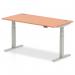 Dynamic Air 1600 x 800mm Height Adjustable Desk Beech Top Cable Ports Silver Leg HA01083 13322DY