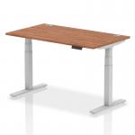 Dynamic Air 1400 x 800mm Height Adjustable Desk Walnut Top Cable Ports Silver Leg HA01086 13343DY