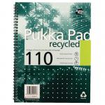 Pukka Pad A4 Wirebound Card Cover Notebook Recycled Ruled 110 Pages Green (Pack 3) - RCA4110-3 13353PK