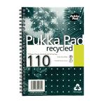 Pukka Pad A5 Wirebound Card Cover Notebook Recycled Ruled 110 Pages Green (Pack 3) - RCA5/110-3 13360PK