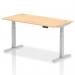 Dynamic Air 1600 x 800mm Height Adjustable Desk Maple Top Cable Ports Silver Leg HA01095 13406DY