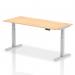 Dynamic Air 1800 x 800mm Height Adjustable Desk Maple Top Cable Ports Silver Leg HA01096 13413DY