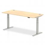 Dynamic Air 1800 x 800mm Height Adjustable Desk Maple Top Cable Ports Silver Leg HA01096 13413DY