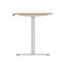 Dynamic Air 1200 x 800mm Height Adjustable Desk Oak Top Cable Ports Silver Leg HA01097 13420DY