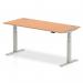 Dynamic Air 1800 x 800mm Height Adjustable Desk Oak Top Cable Ports Silver Leg HA01100 13441DY
