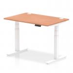 Dynamic Air 1200 x 800mm Height Adjustable Desk Beech Top Cable Ports White Leg HA01101 13448DY